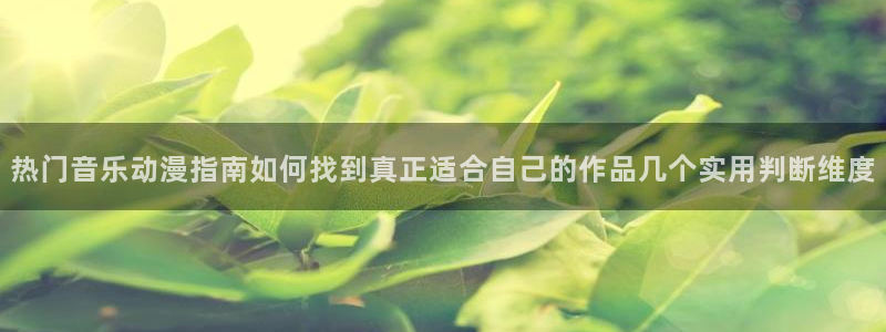 索蛙漫：热门音乐动漫指南如何找到真正适合自己的作品几个实用判断维度配图