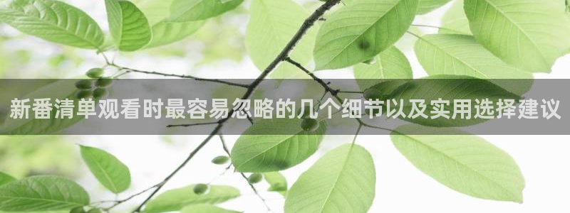 漫展蛙:新番清单观看时最容易忽略的几个细节以及实用选择建议配图