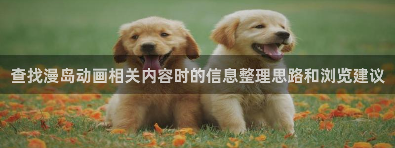 漫蛙可:查找漫岛动画相关内容时的信息整理思路和浏览建议配图